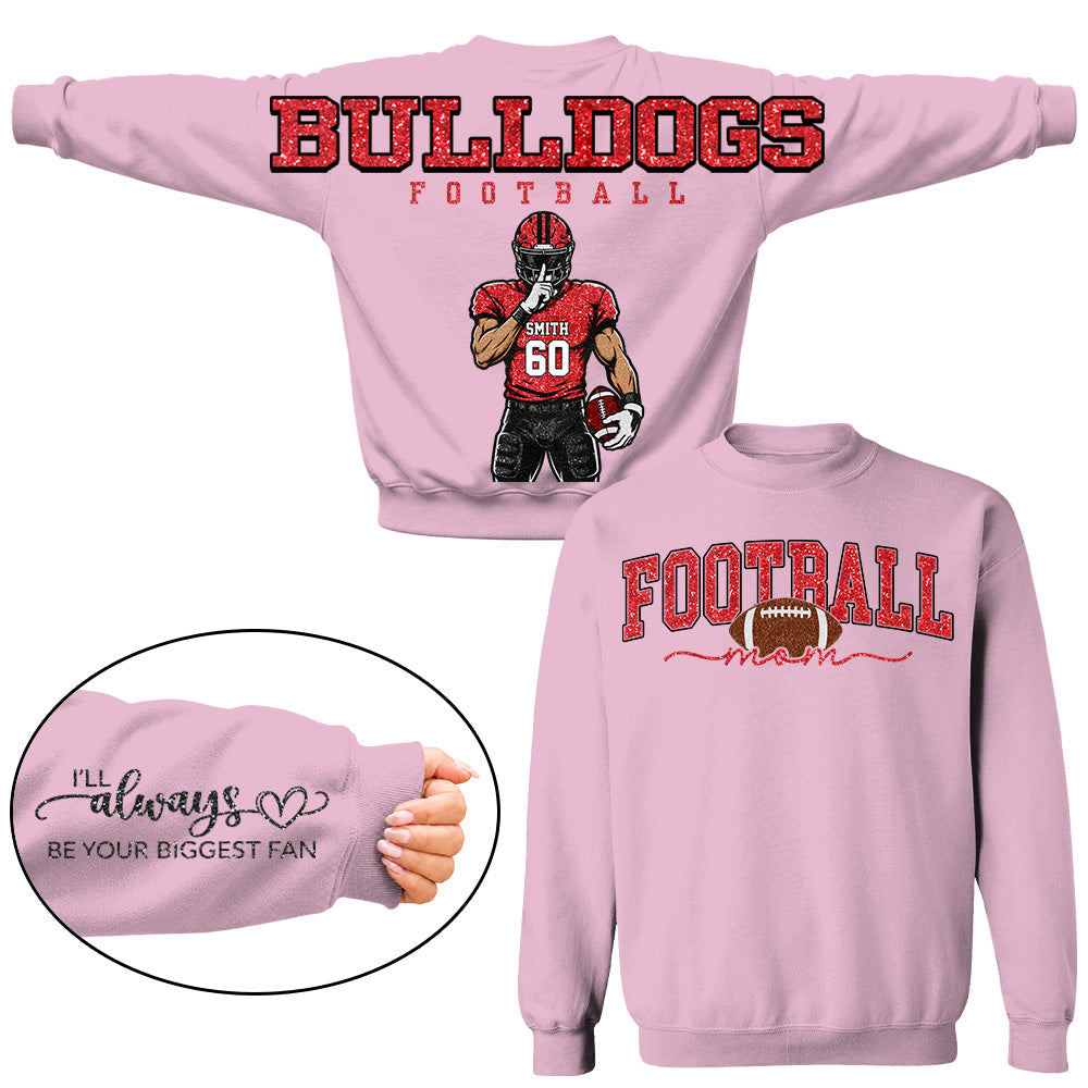 Personalized I'll Always Be Your Biggest Fan Shirt, Custom Player Name & Number Shirt, Football Mom Gift Na02 VH01