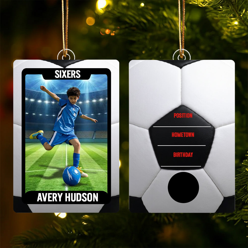 Soccer Card - Personalized Acrylic Ornament - Custom Photo Gift For Soccer Player T1807 TH23