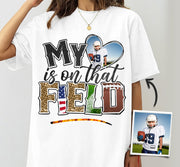 My Love Is on that Field Personalized Shirt For Football Mom