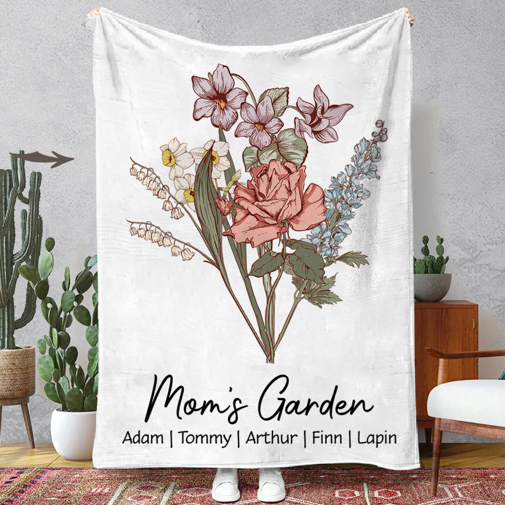 Personalized Grandma Garden Vintage Blanket