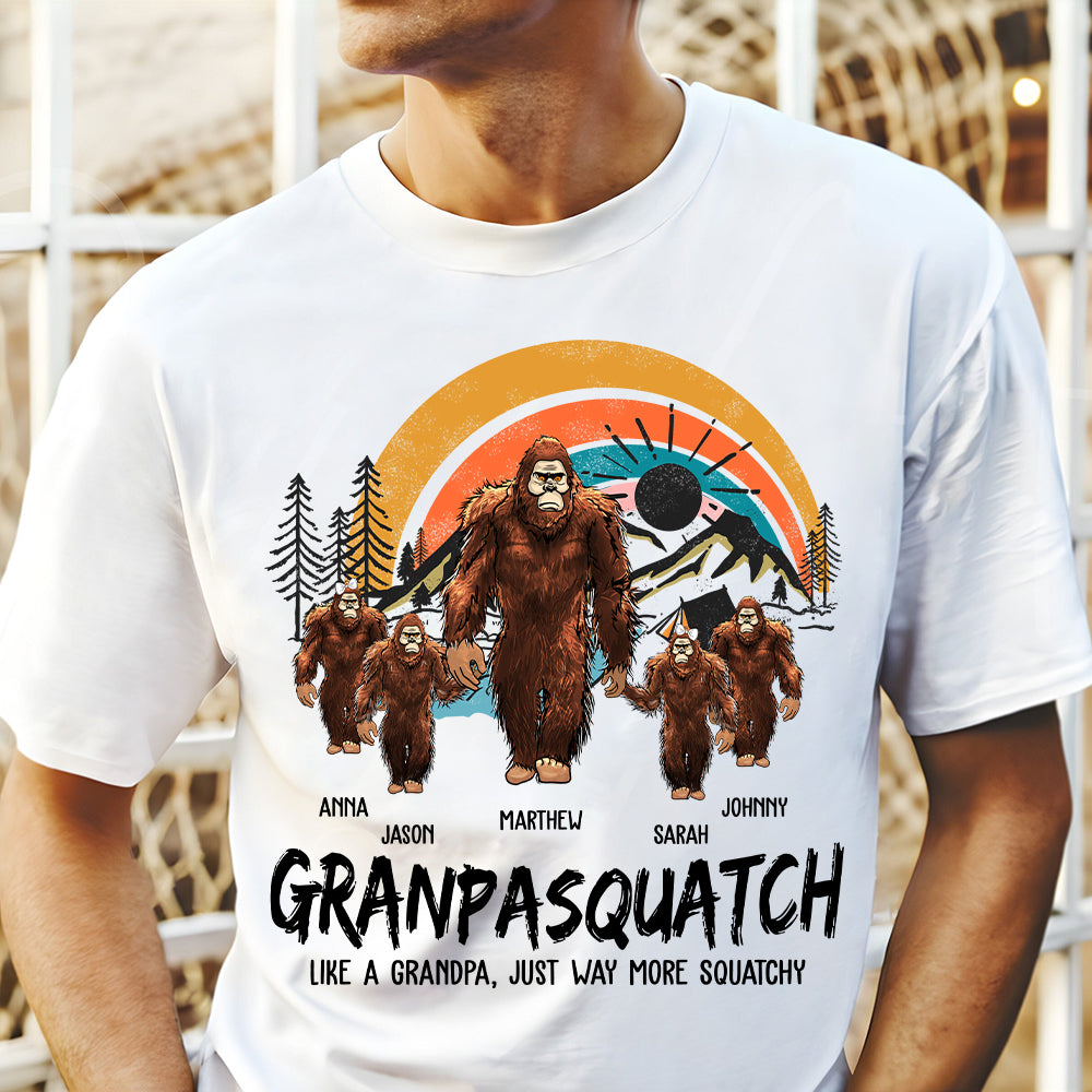 Papasquatch, Like A Grandpa, Just Way More Squatchy - Personalized Vintage Shirt NA04