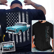 Custom American Flag Car Shirt - Personalized Name Car Shirt A2110