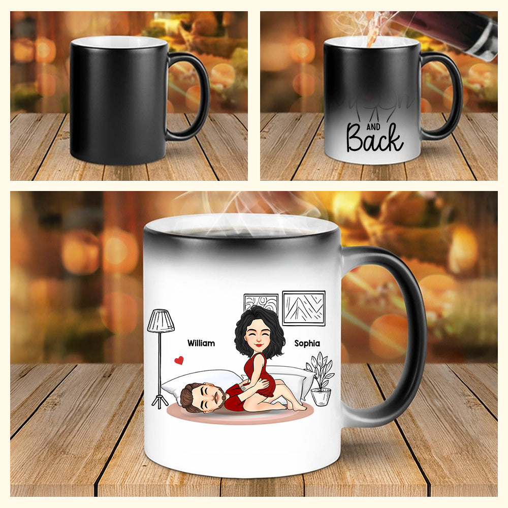 I Love You To The Moon And Back - Personalized Color Changing Mugs For Couple