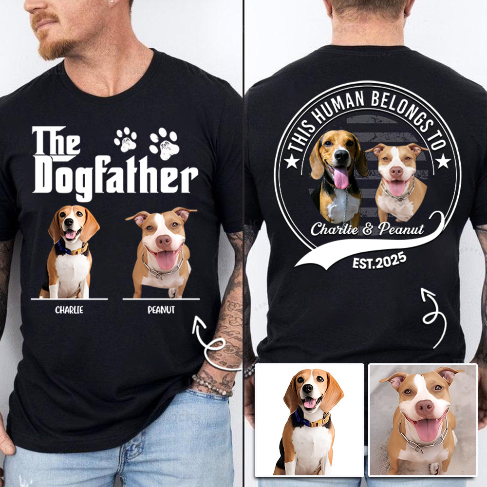 The Dog Father, Personalized Custom Photo Dog Dad Mom Shirt, Gift For Dog Lover Vr2 T1807