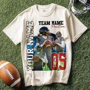 Customized American Football Photos Collage Shirt, Personalized Football Shirt With Name & Number, Football Team Gift, Sport Lover Gift
