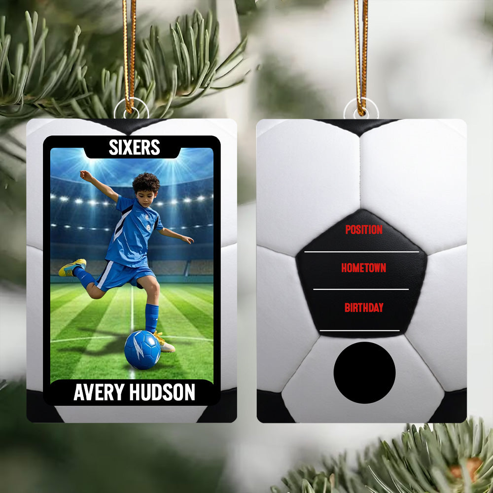 Soccer Card - Personalized Acrylic Ornament - Custom Photo Gift For Soccer Player T1807 TH23