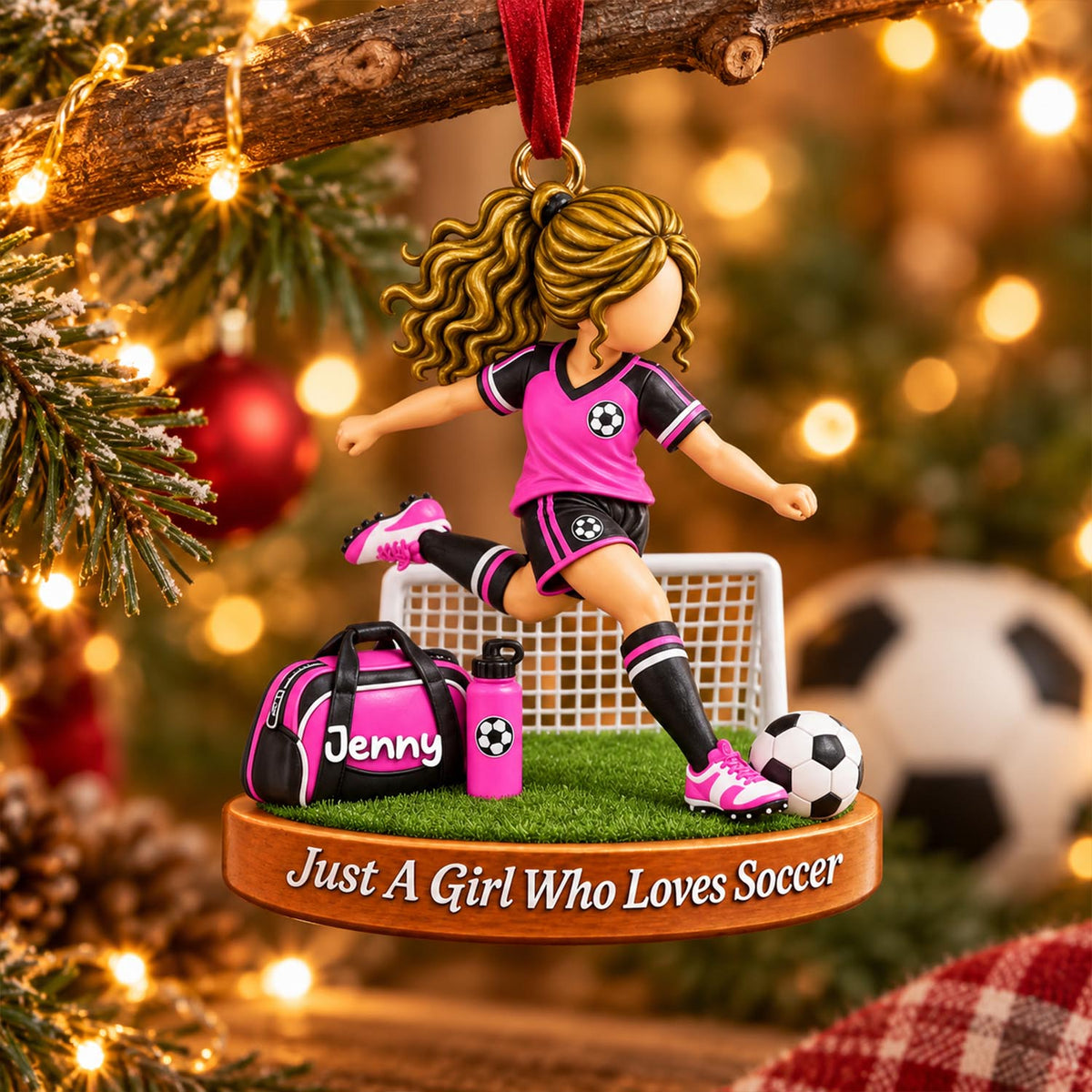 Personalized Soccer Boy Soccer Girl Christmas Ornament Pt99