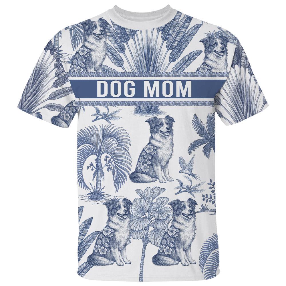 Custom Dog Mom Toile De Jouy Style, Personalized All Over Print Shirt Nh00