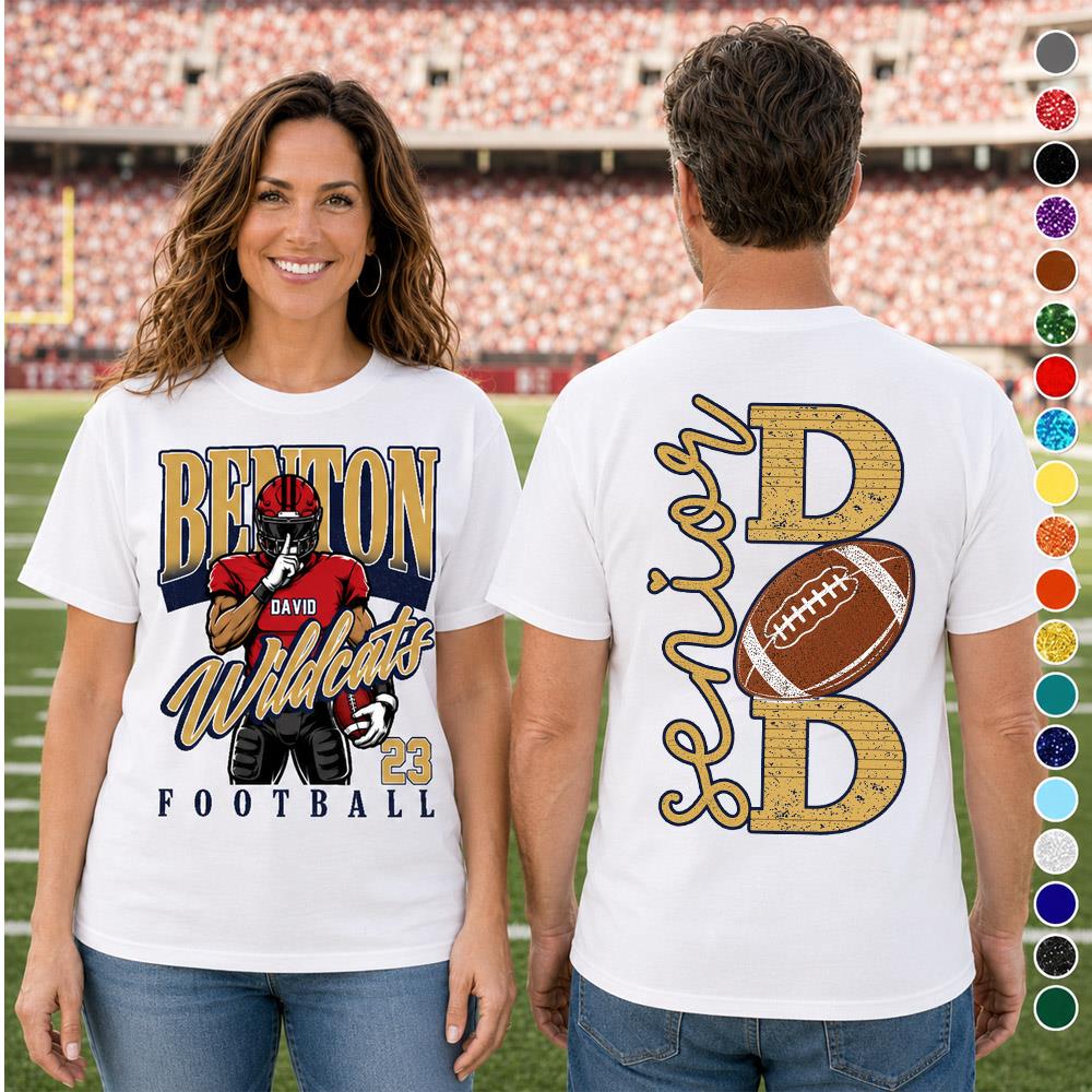 Custom Football Senior Mom 2027 Shirt, Senior Year Football Gift Idea L0411 Nh00
