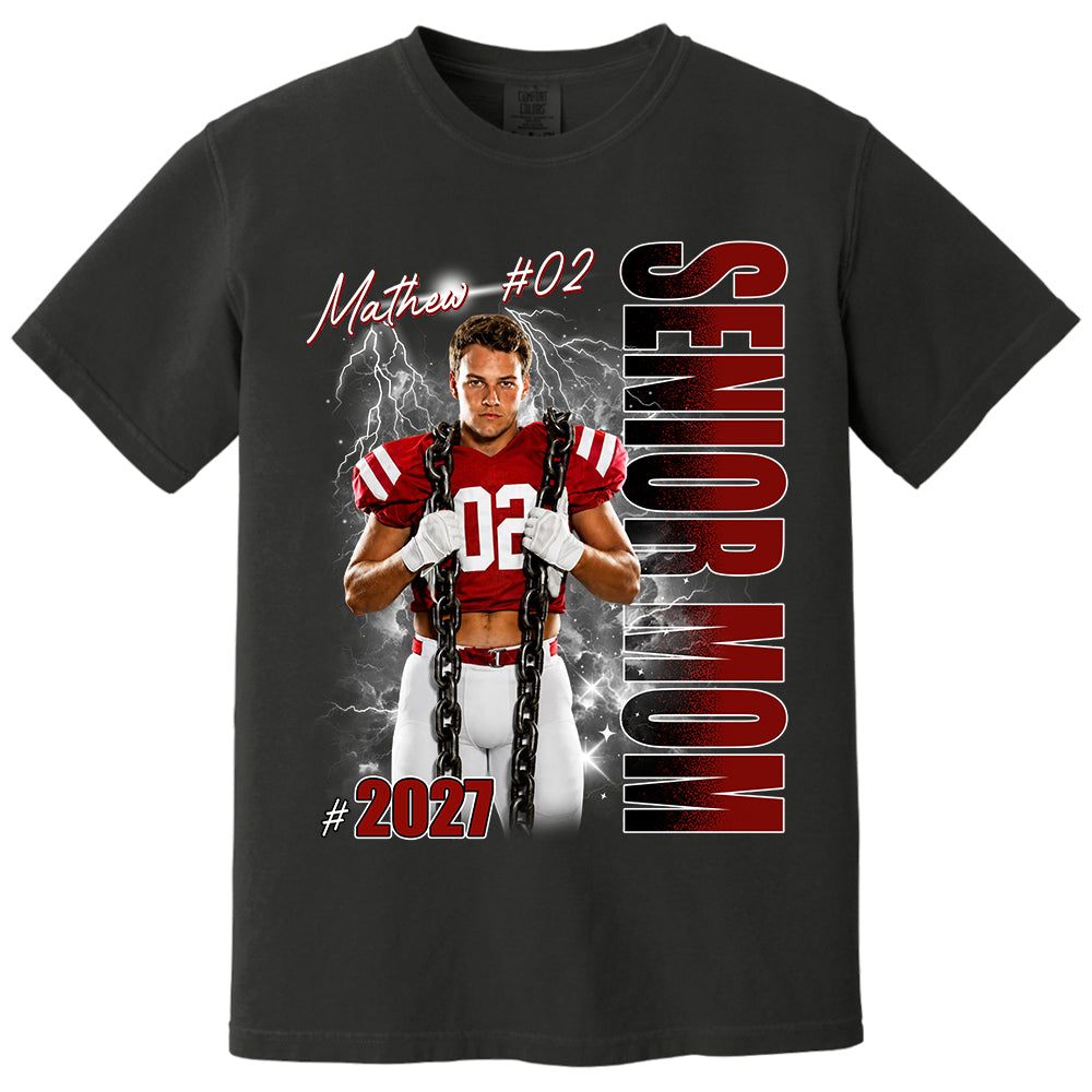 Personalized Senior Mom Shirt, Custom Photo Sports Mom Shirt For Game Day Shirt T1807 T24