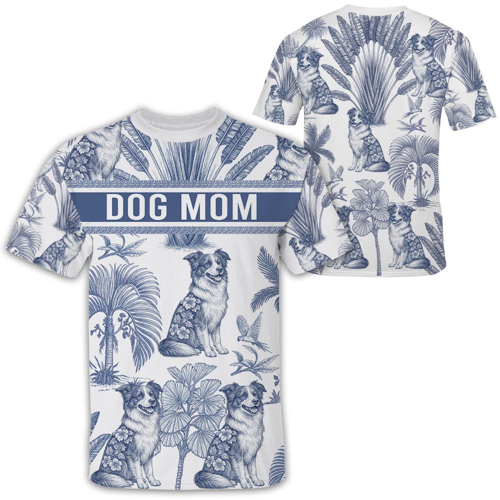 Custom Dog Mom Toile De Jouy Style, Personalized All Over Print Shirt Nh00