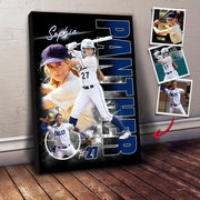 Custom Photo Softball Player Poster - Personalized Team Name School Name Bootleg Poster Softball T180