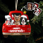 Christmas Pets On Car - Customized Photo Acrylic Ornament - Gift For Pet Lovers T1807 DNG11