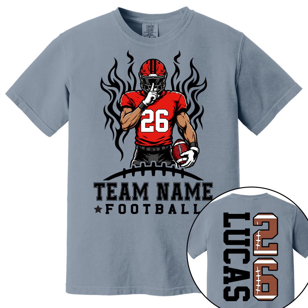 Personalized Team Football Shirt With Kids Name & Number Fall Football Season Shirt L0411 Hv01