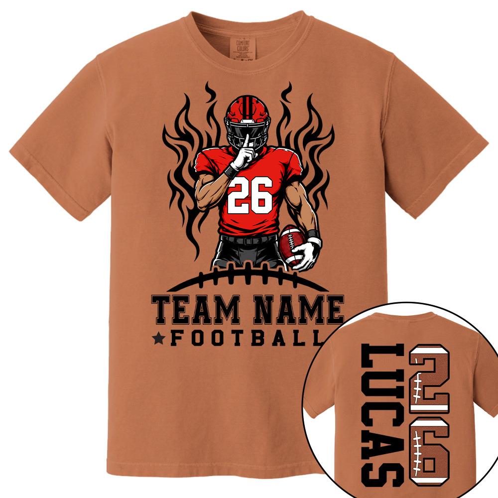 Personalized Team Football Shirt With Kids Name & Number Fall Football Season Shirt L0411 Hv01