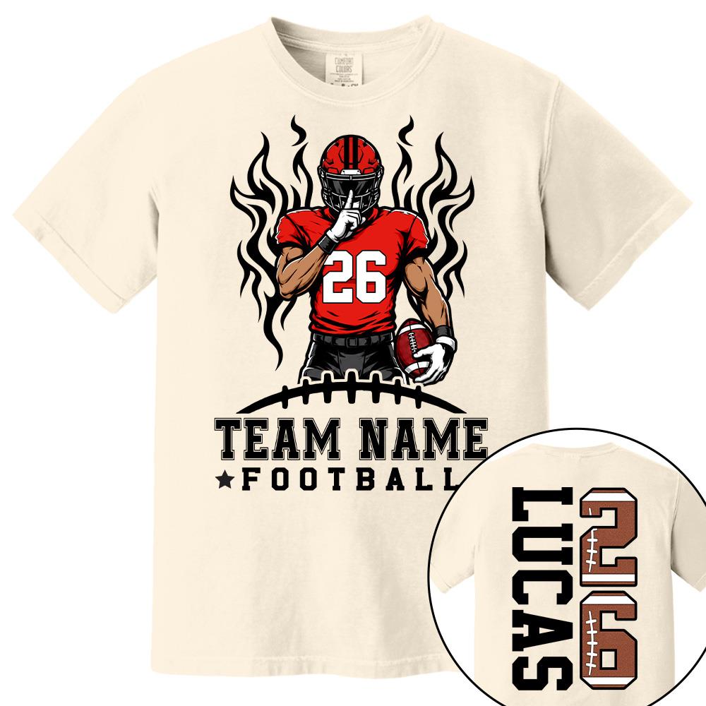 Personalized Team Football Shirt With Kids Name & Number Fall Football Season Shirt L0411 Hv01