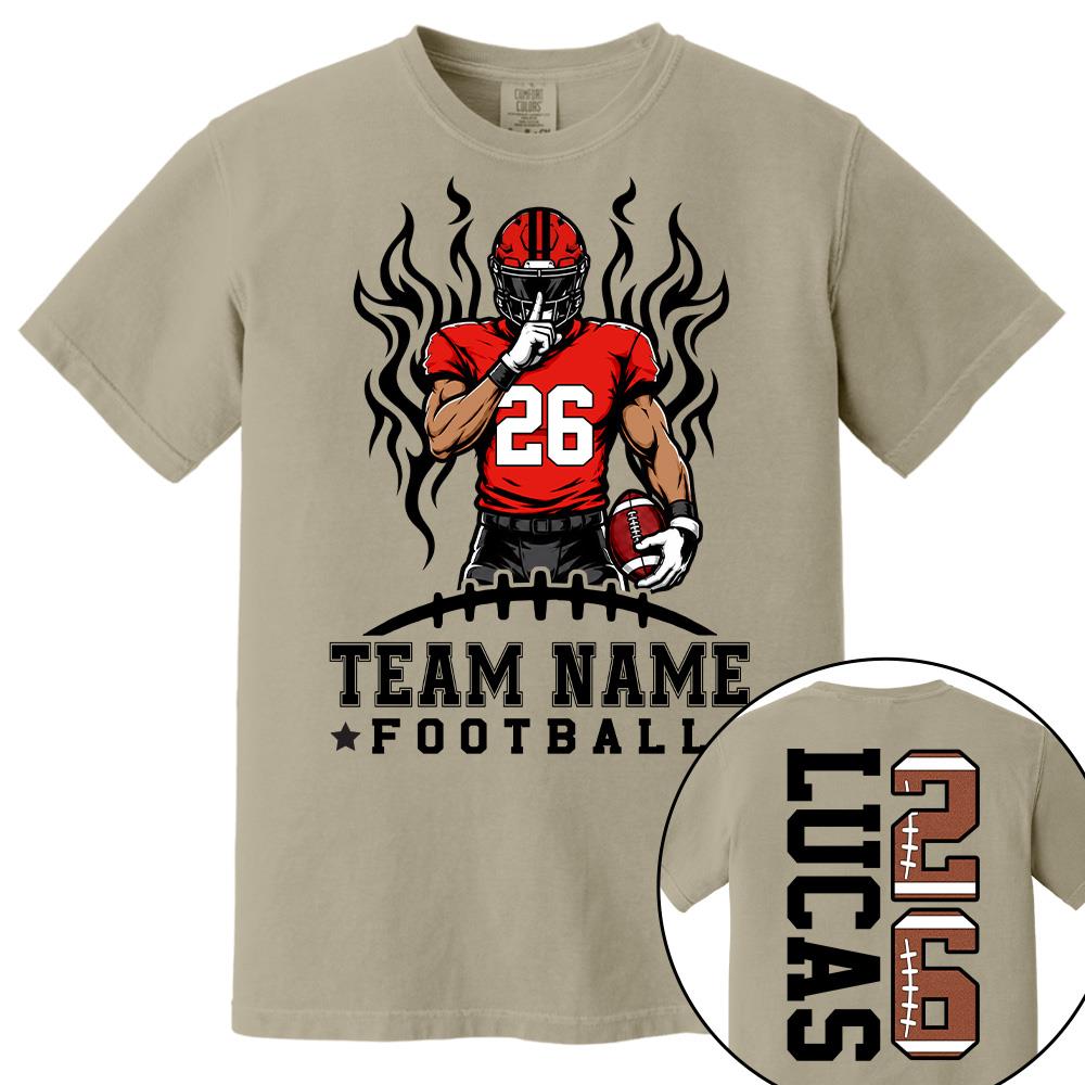 Personalized Team Football Shirt With Kids Name & Number Fall Football Season Shirt L0411 Hv01