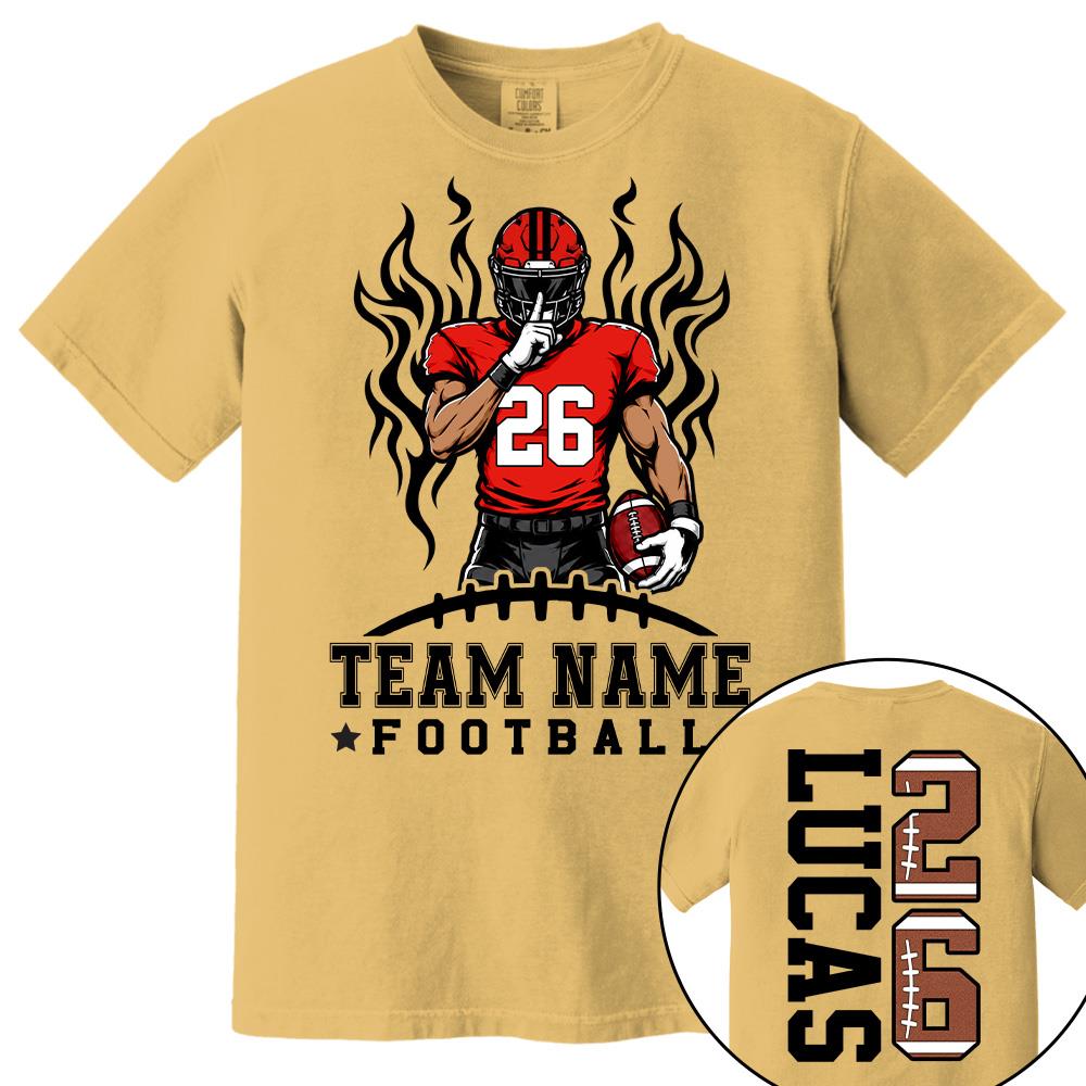 Personalized Team Football Shirt With Kids Name & Number Fall Football Season Shirt L0411 Hv01