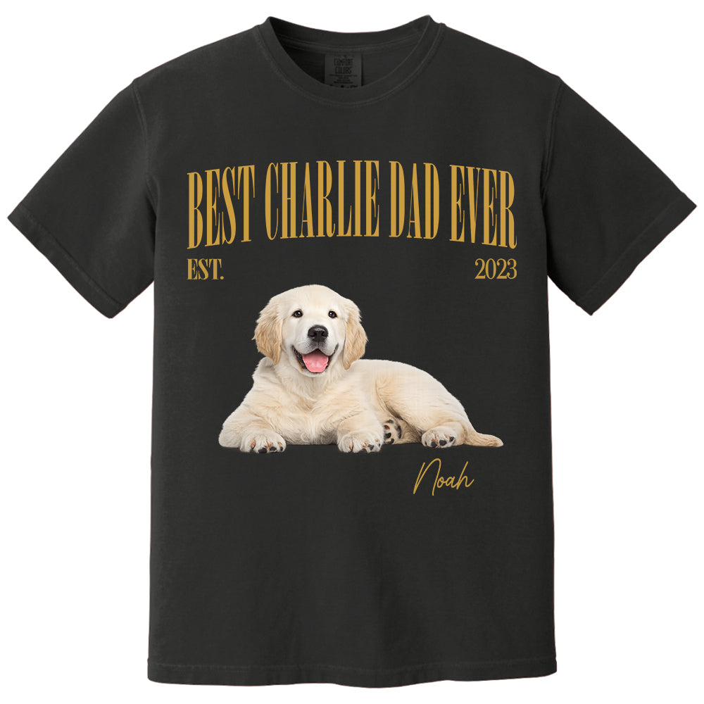Best Dog Dad Ever, Personalized Dog Dad T-Shirt Custom Pet Photo & Name, Father’s Day Gift, American Dog Dads Gifts, Pet Lover Humor MI209 TH23