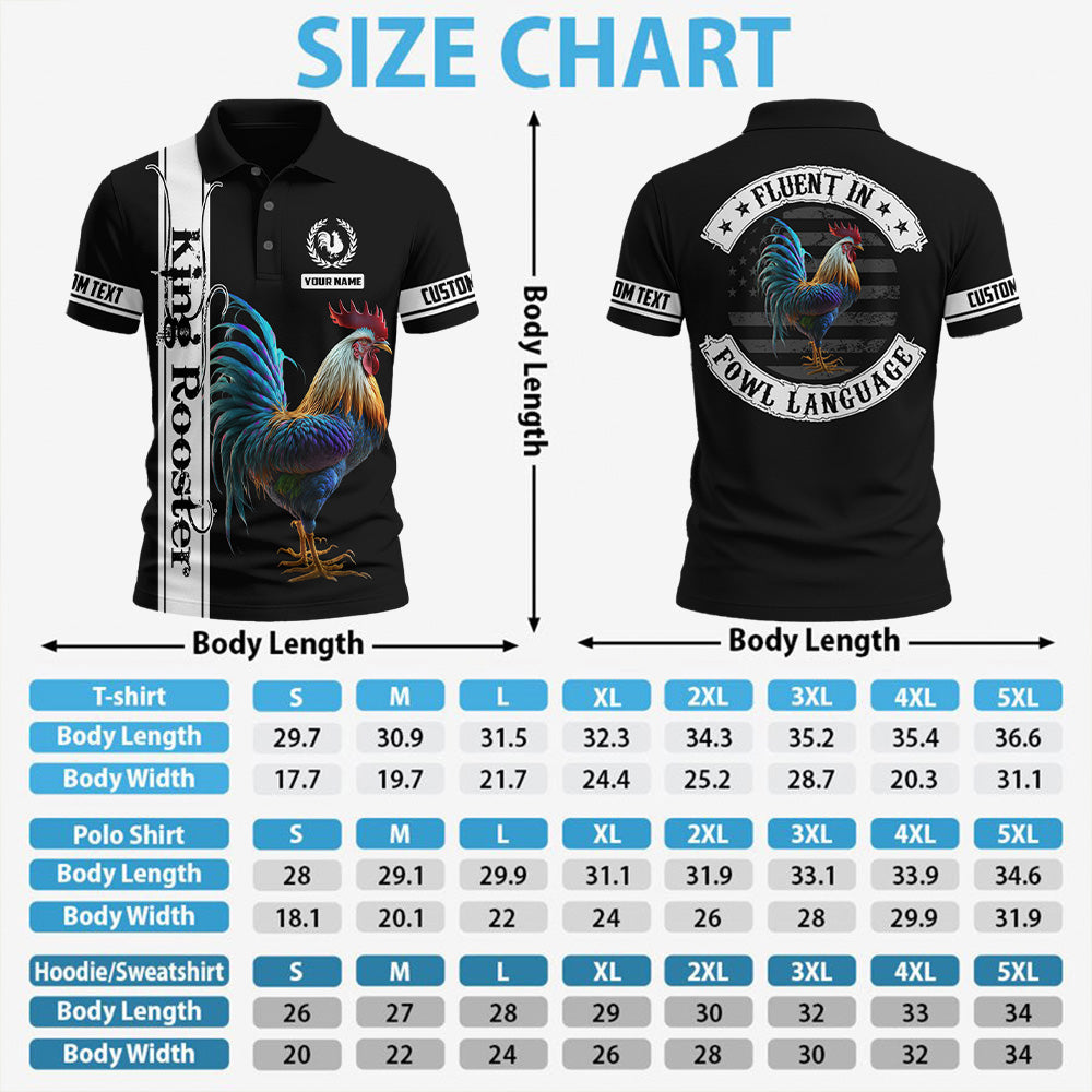 Fluent in Fowl Language, Personalized Rooster Shirt, Gift For Rooster Lover T1807 Pt99