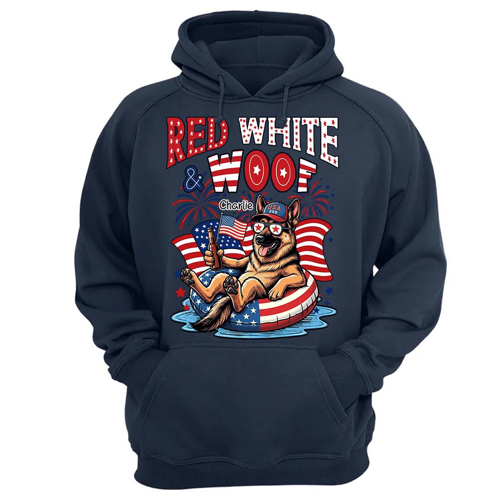 Red White Woof, Custom Photo Pet Shirt, America 250th Anniversary Gifts For Dog Cat Lovers, Dog Dad And Mom, Cat Owners T1807 Hv01