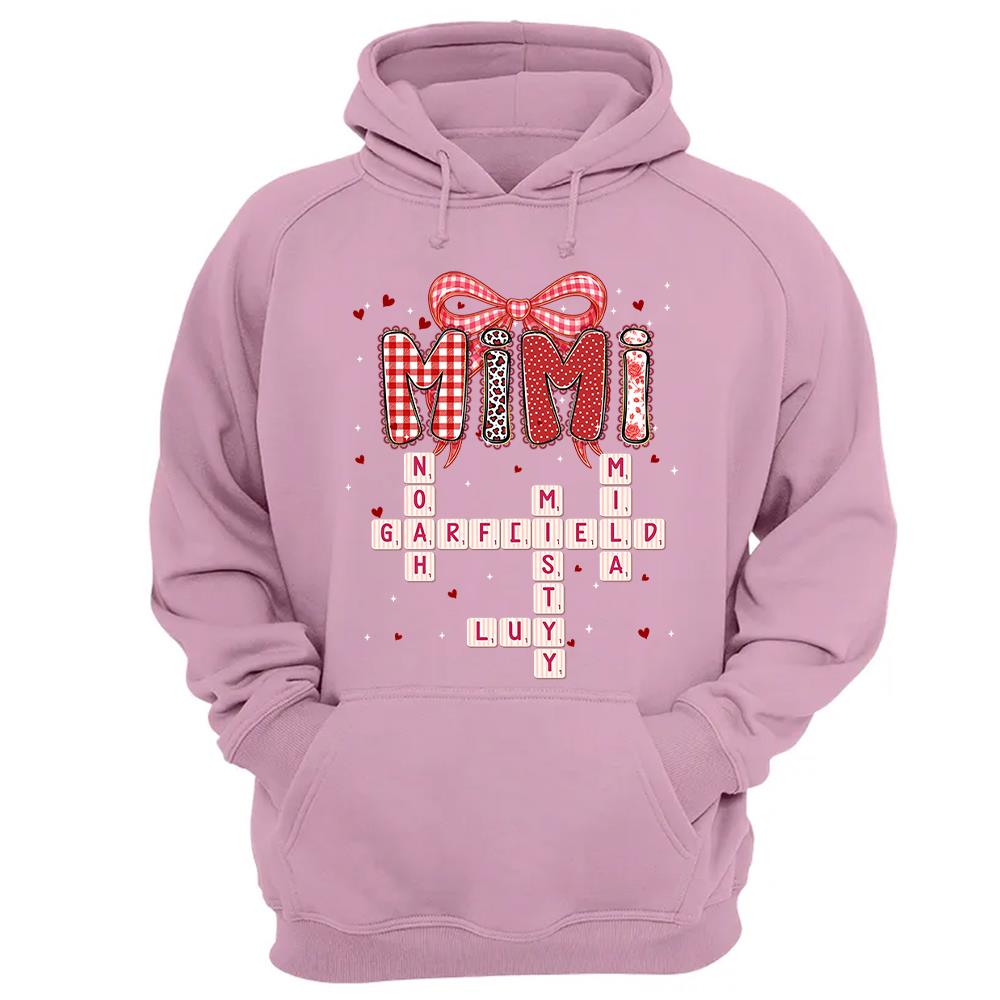 Personalized Mama Gigi Nana Crossword Valentine Shirt