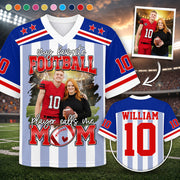My Favorite Football Player Calls Me Mom, Personalized Game Day Football Jersey Custom Photo, Gift For Football Mom Football Dad MI209 Hv01