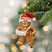 Injury Gingerbread What a Year Christmas 2025 2D FLAT Ornament, Funny Gingerbread Xmas Ornament, Broken Arm Holiday Decor, Funny Xmas Gift T18