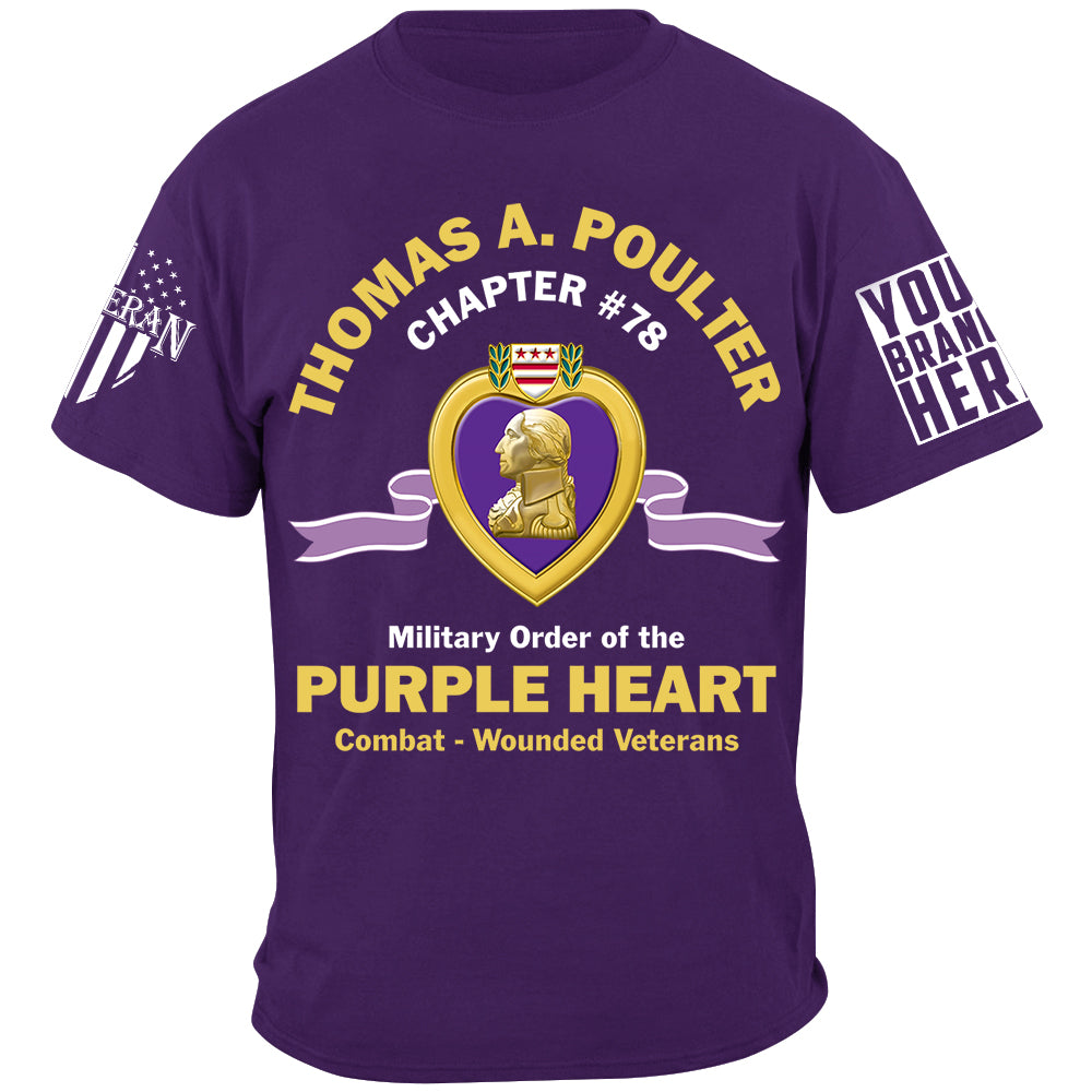Custom Name Chapter Number Military Order Of The Purple Heart Shirt For Veteran Purple Heart Day Shirt H2511