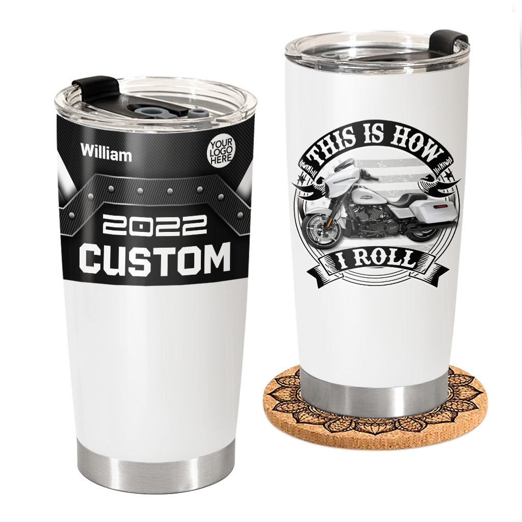 Custom Photo Motorcycle Tumbler Gift for Father's Day, Bikers A2110 Pt99