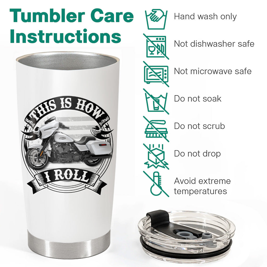 Custom Photo Motorcycle Tumbler Gift for Father's Day, Bikers A2110 Pt99