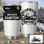Custom Photo Motorcycle Tumbler Gift for Father's Day, Bikers A2110 Pt99