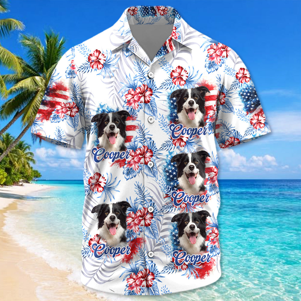 This Human Belongs To, Custom Photo Dog Short Sleeve Silk Shirt, USA 250 Anniversary Patriotic Shirt, Gift For Dog Lover T1807 T24