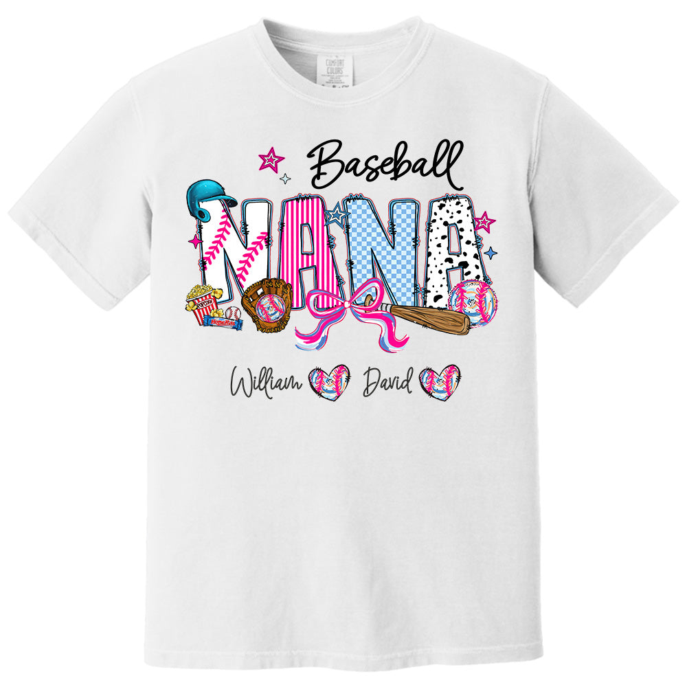 Baseball NaNa Pink Ver - Custom Nicknames Mom Grandma & Kid Names NA04 pt99