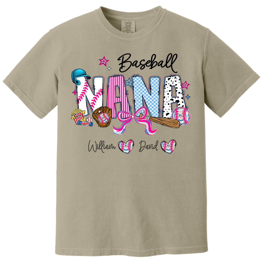 Baseball NaNa Pink Ver - Custom Nicknames Mom Grandma & Kid Names NA04 pt99