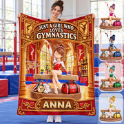 Just A Girl Who Loves Gymnastics, Personalized Gymnastics Blanket, Custom Player Gymnastics Gift For Gymnastic Lovers C2408 Nh00