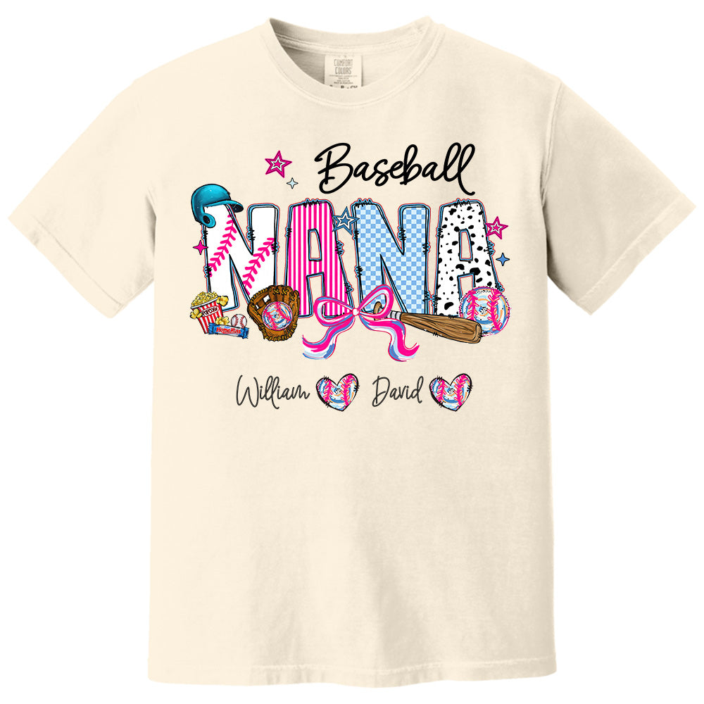 Baseball NaNa Pink Ver - Custom Nicknames Mom Grandma & Kid Names NA04 pt99