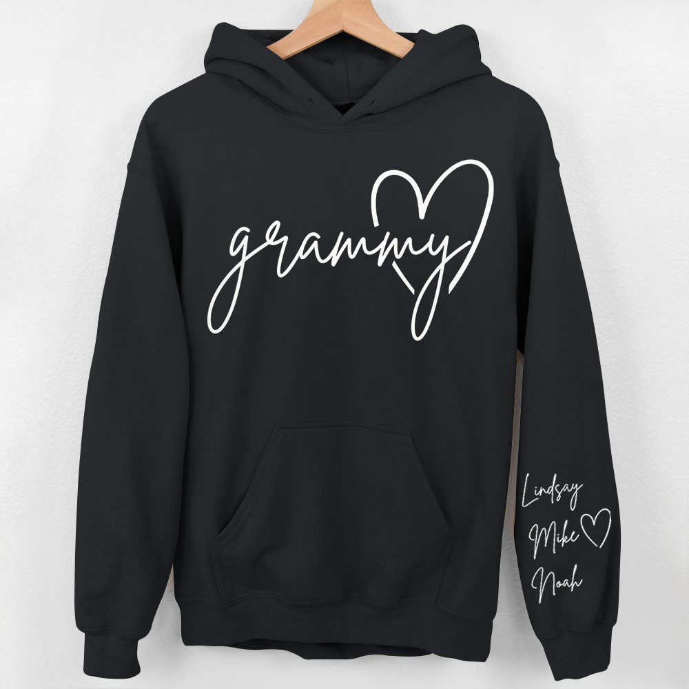 Personalized Grammy Shirt, Custom Grandma Hoodie, Cute Granny Outfit With Grandkids Names On Sleeve, Grandma Clothing Pa00