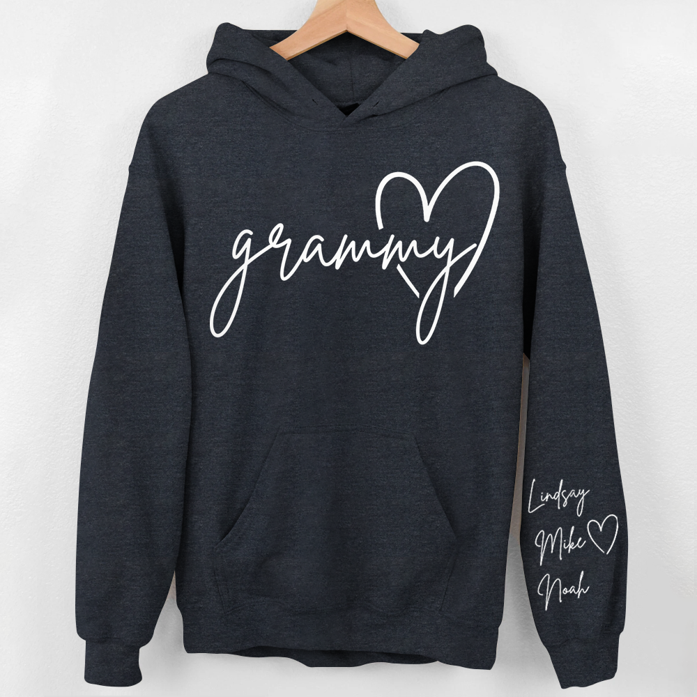 Personalized Grammy Shirt, Custom Grandma Hoodie, Cute Granny Outfit With Grandkids Names On Sleeve, Grandma Clothing Pa00