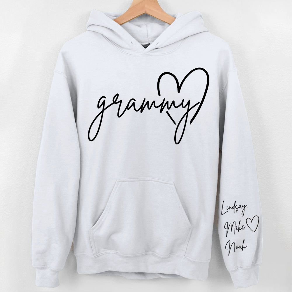 Personalized Grammy Shirt, Custom Grandma Hoodie, Cute Granny Outfit With Grandkids Names On Sleeve, Grandma Clothing Pa00