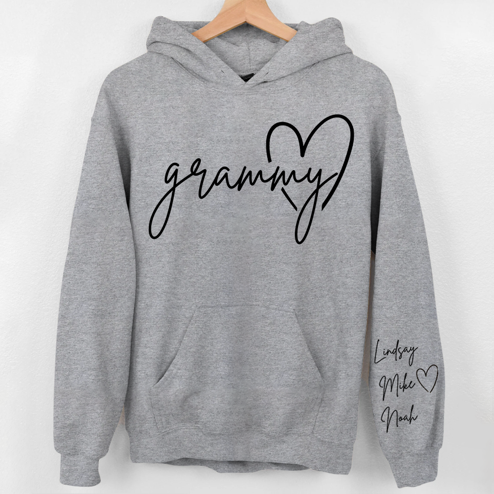 Personalized Grammy Shirt, Custom Grandma Hoodie, Cute Granny Outfit With Grandkids Names On Sleeve, Grandma Clothing Pa00