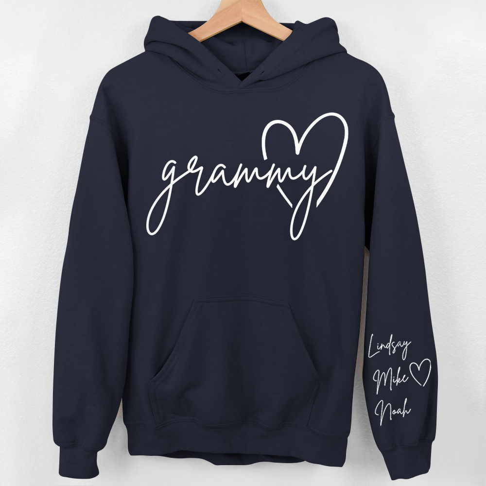 Personalized Grammy Shirt, Custom Grandma Hoodie, Cute Granny Outfit With Grandkids Names On Sleeve, Grandma Clothing Pa00