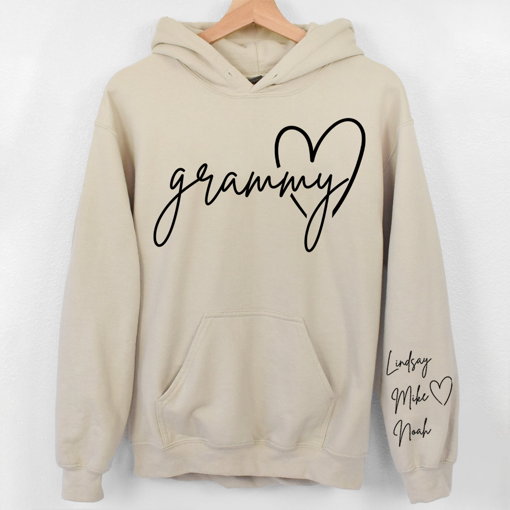 Personalized Grammy Shirt, Custom Grandma Hoodie, Cute Granny Outfit With Grandkids Names On Sleeve, Grandma Clothing Pa00