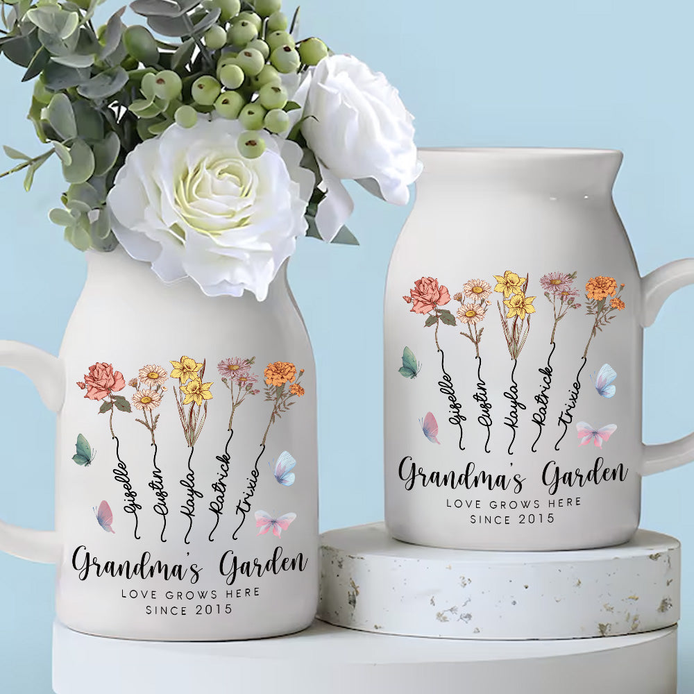 Mother's Day - Custom Grandma's Garden Flower Vase