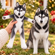 Personalized Husky Photo Pet Squishy Toy Poseable Plush Doll, Funny Gift For Dog Mom, Dad, Pet Lover T1807 T24 TL06