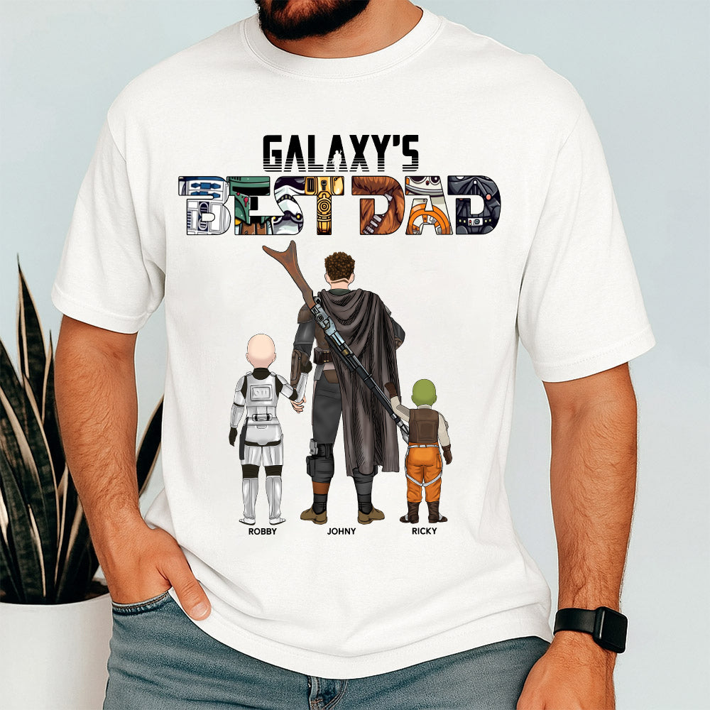 Galaxy's Best Dad, Personalized Shirt For Dad T1807 Hv01