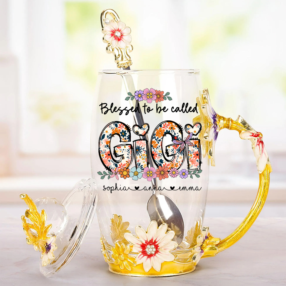 Blessed To Be Called NaNa - Personalized Enamel Flower Tea Cup Tu20