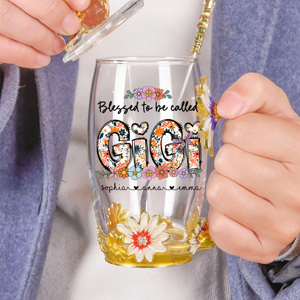 Blessed To Be Called NaNa - Personalized Enamel Flower Tea Cup Tu20