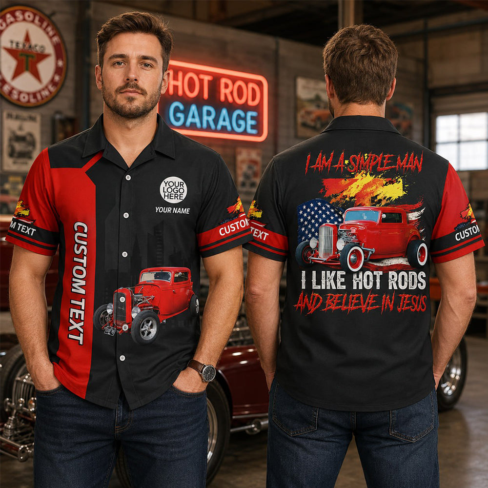 Like Hot Rod And Believe In Jesus - Custom Photo Hot Rod Hawaiian Shirt A2110 Pt99
