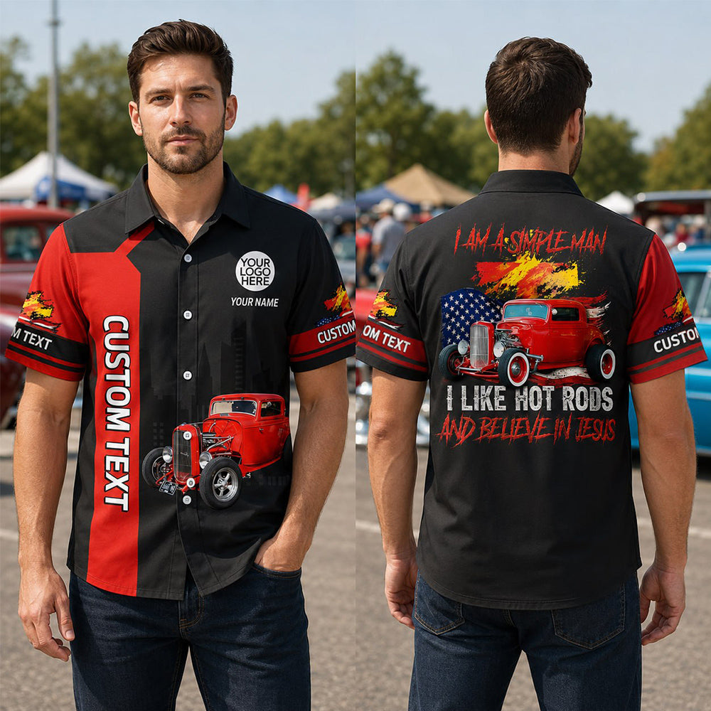 Like Hot Rod And Believe In Jesus - Custom Photo Hot Rod Hawaiian Shirt A2110 Pt99
